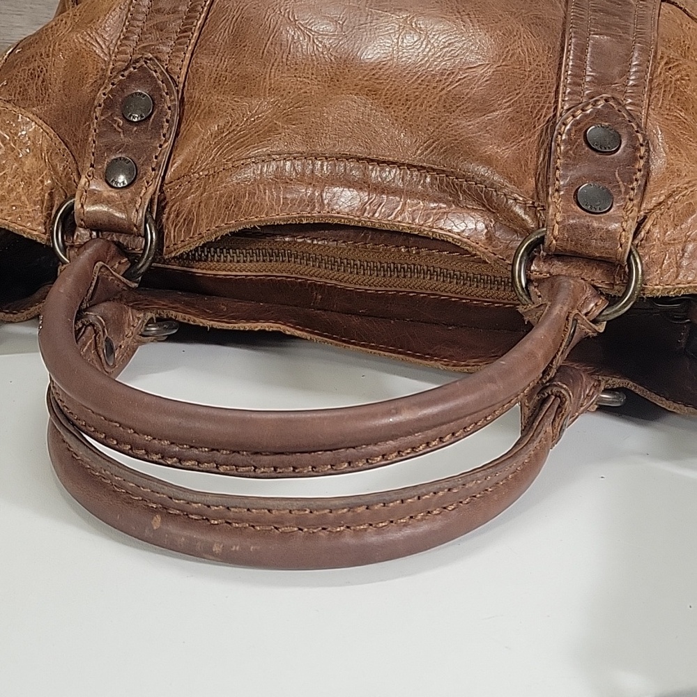 Frye Classic Brown Leather Crossbody Tote Bag - Picture 8 of 16